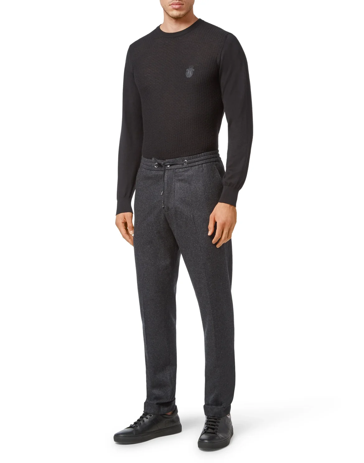 Flannel Jogging Trousers, цвет: Черный