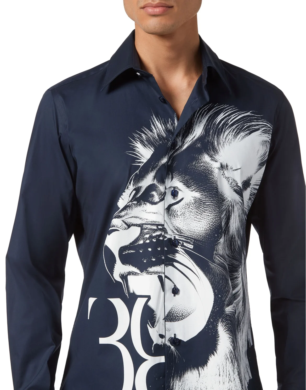 Shirt Silver Cut LS Slim Fit, цвет: Синий