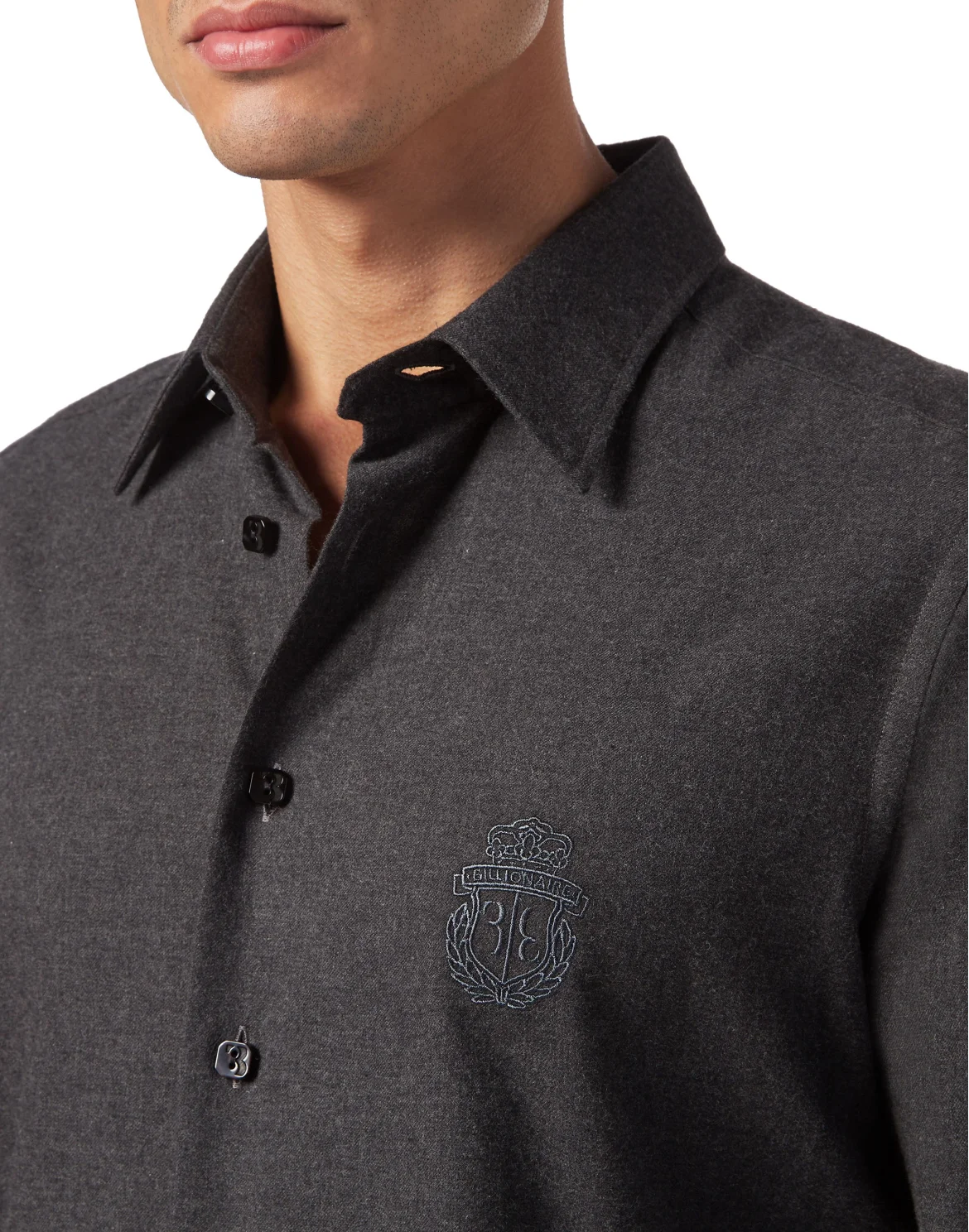 Flannel Shirt Silver Cut LS Slim Fit, цвет: Черный