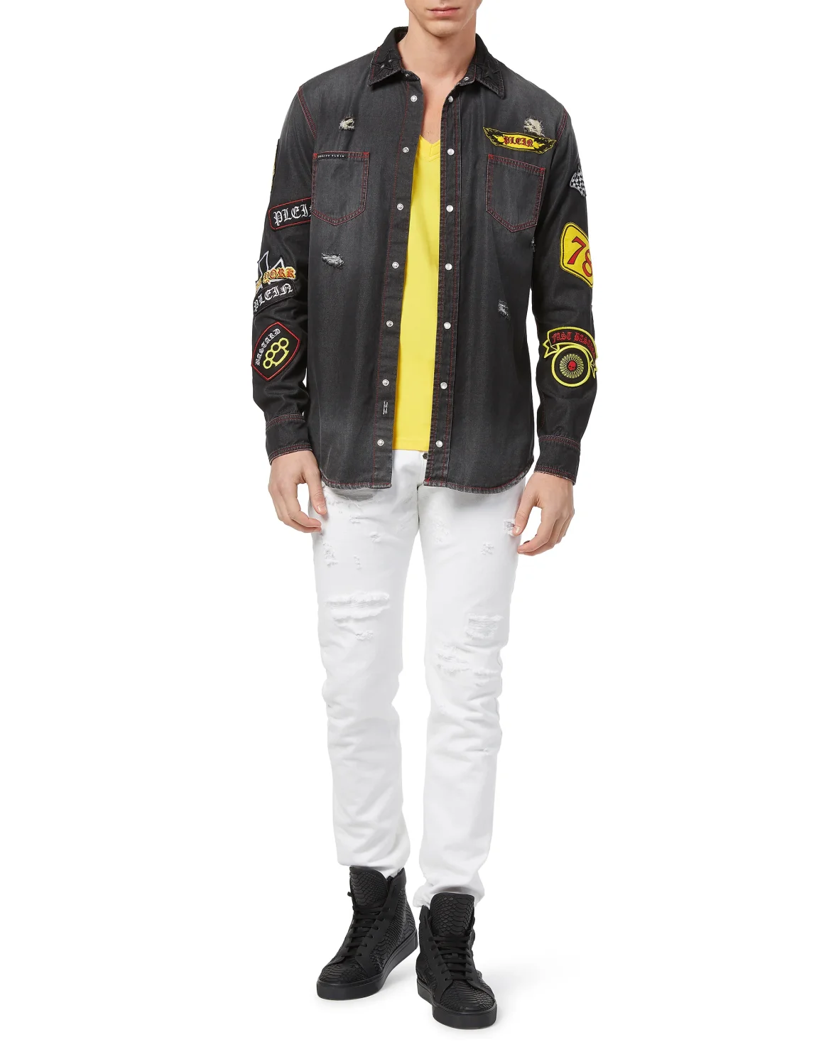 Denim Shirt Ls "GT", цвет: Черный
