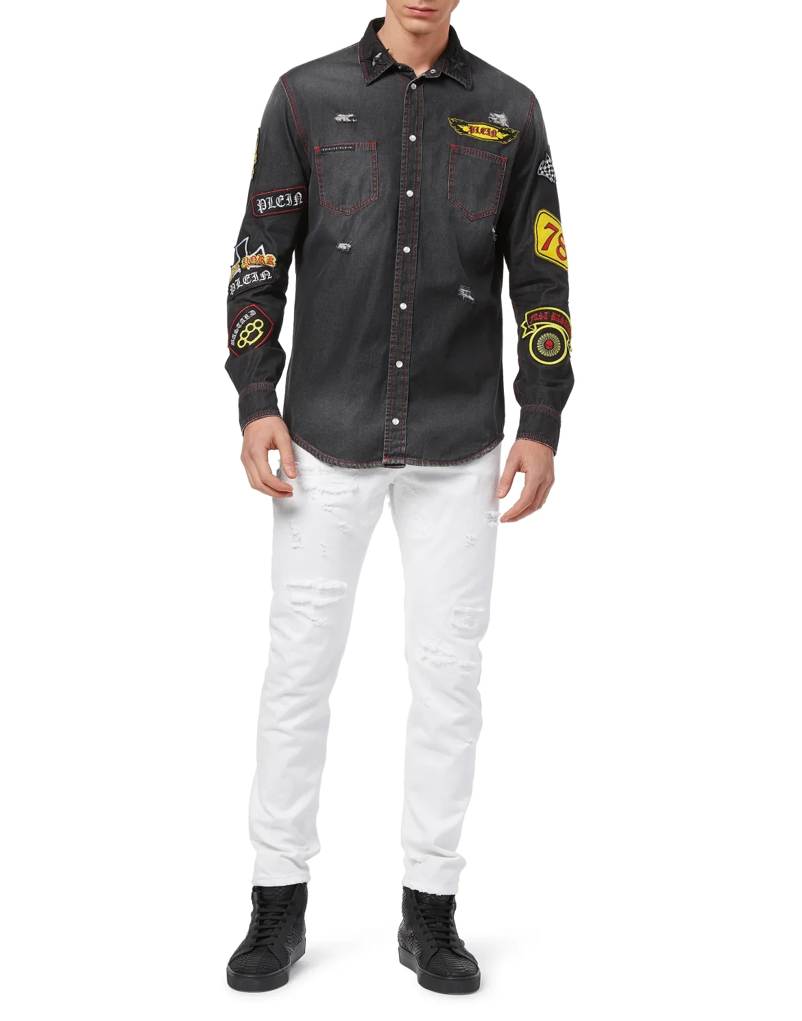 Denim Shirt Ls "GT", цвет: Черный