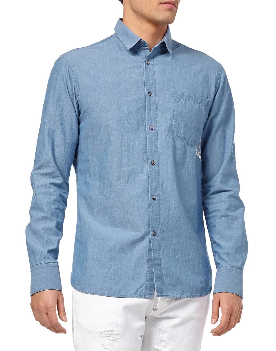 Denim Shirt Ls "Crazyness", цвет: Синий
