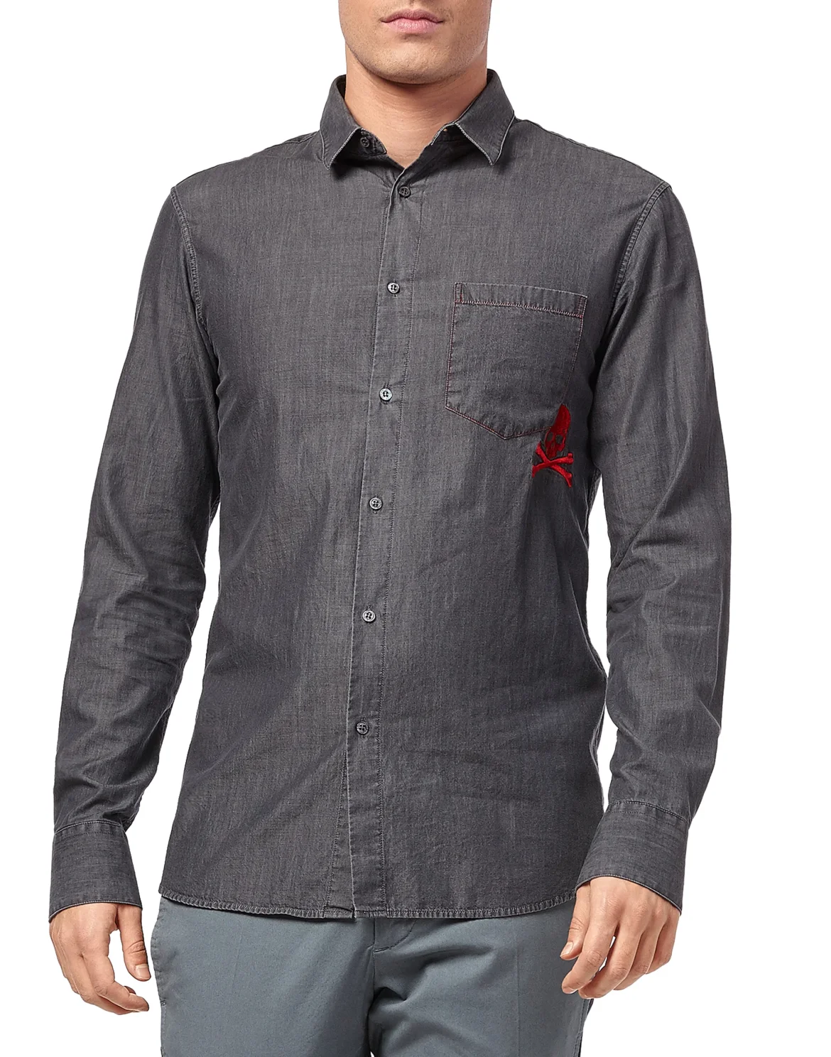 Denim Shirt Ls "Crazyness", цвет: Серый
