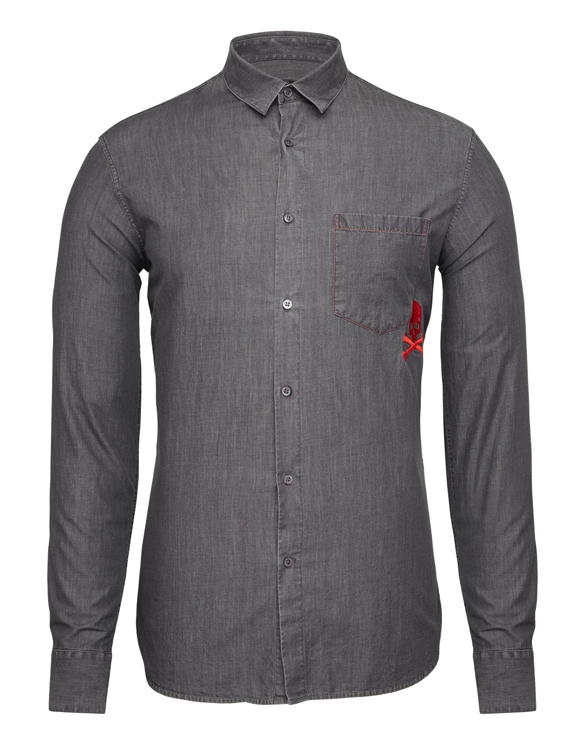 Denim Shirt Ls "Crazyness", цвет: Серый