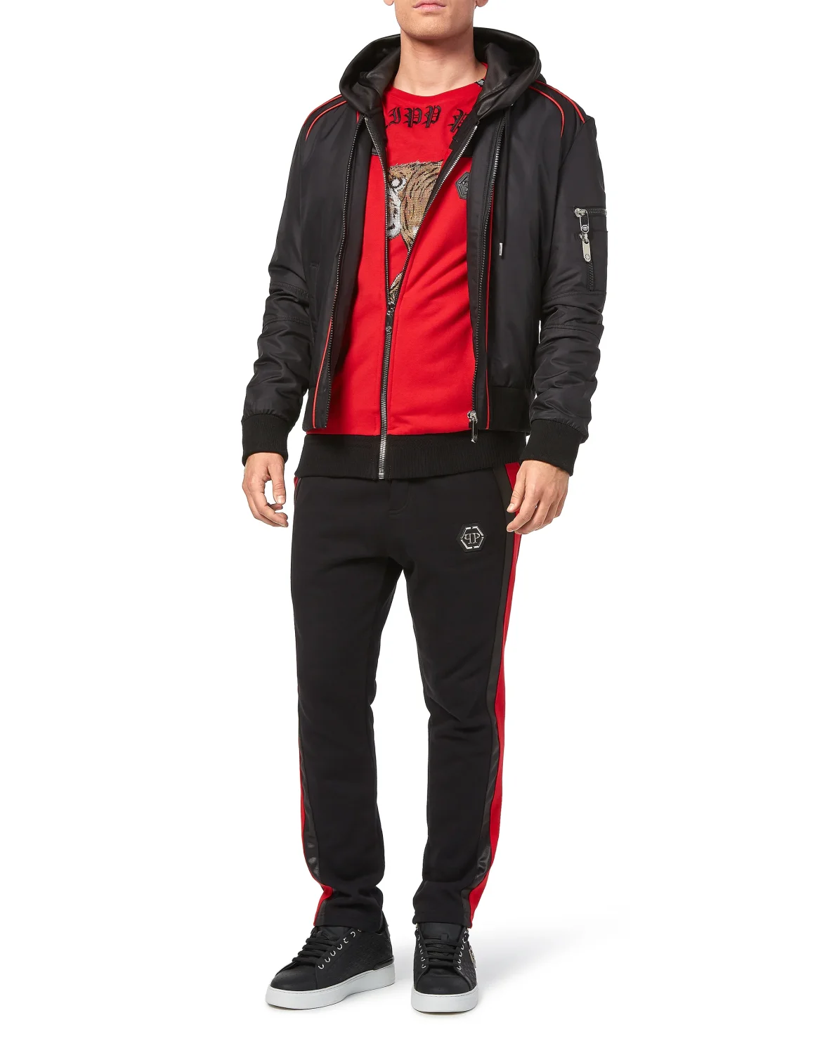 Hoodie Sweatjacket "They Make Me Run", цвет: Красный