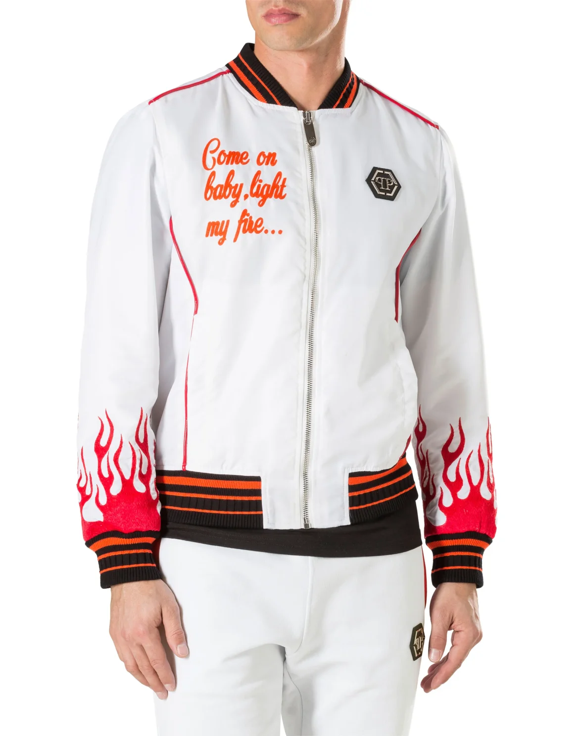 Nylon Jacket "Hotfix flames", цвет: Белый