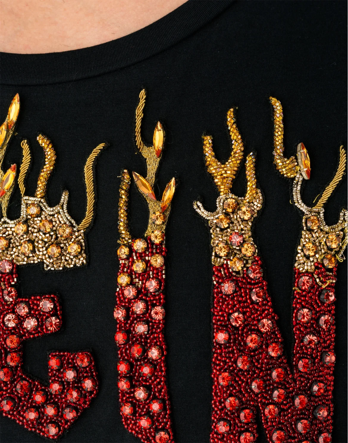 T-shirt Round Neck SS "Plein flames show", цвет: Черный
