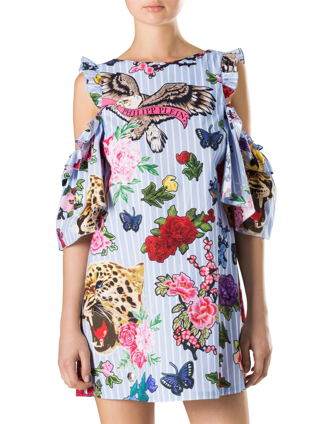Short Dress "Mama don't run away", цвет: Голубой