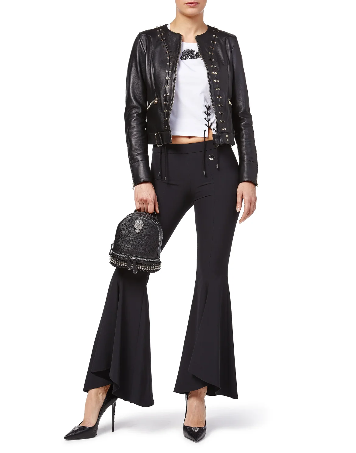Flare Trousers "Just say yes", цвет: Черный