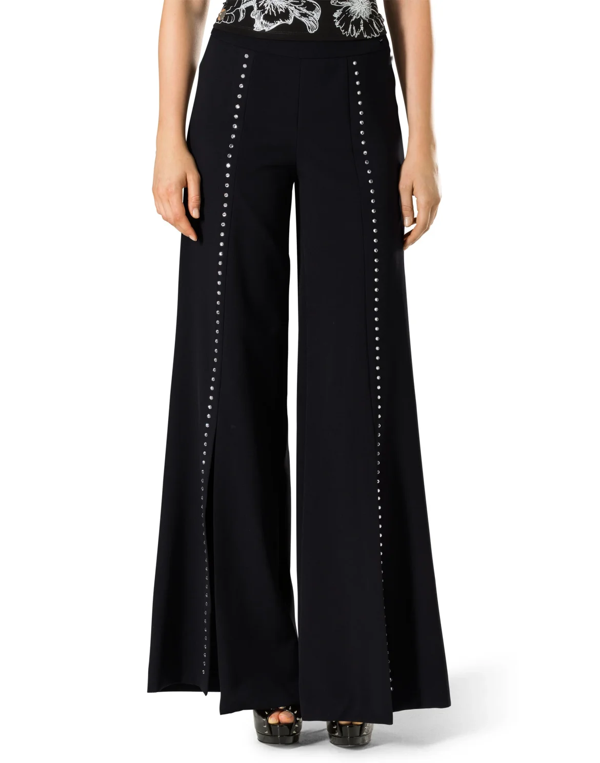 Flare Trousers "His heart belongs to me", цвет: Черный