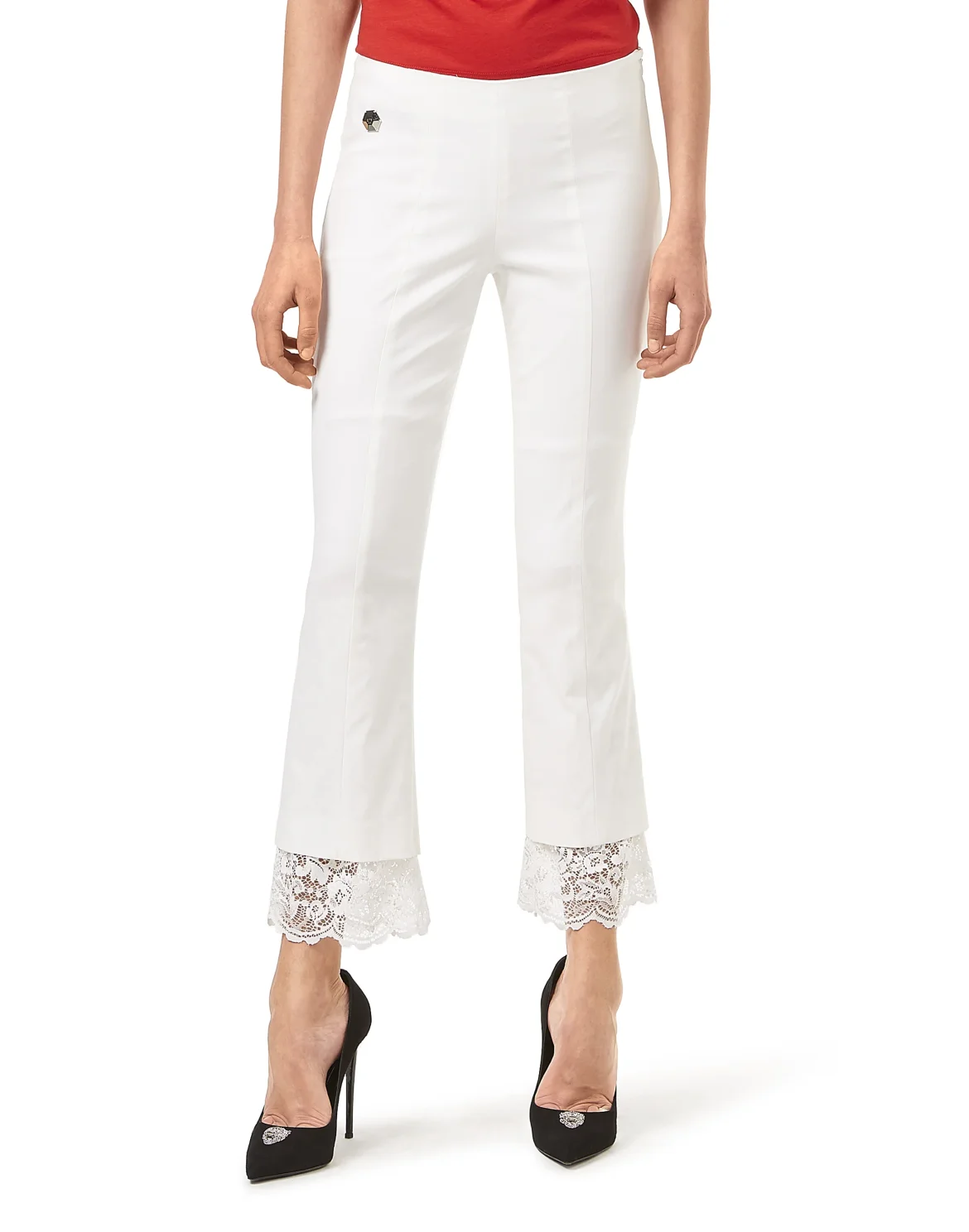 Flare Trousers "Feel the static more", цвет: Белый