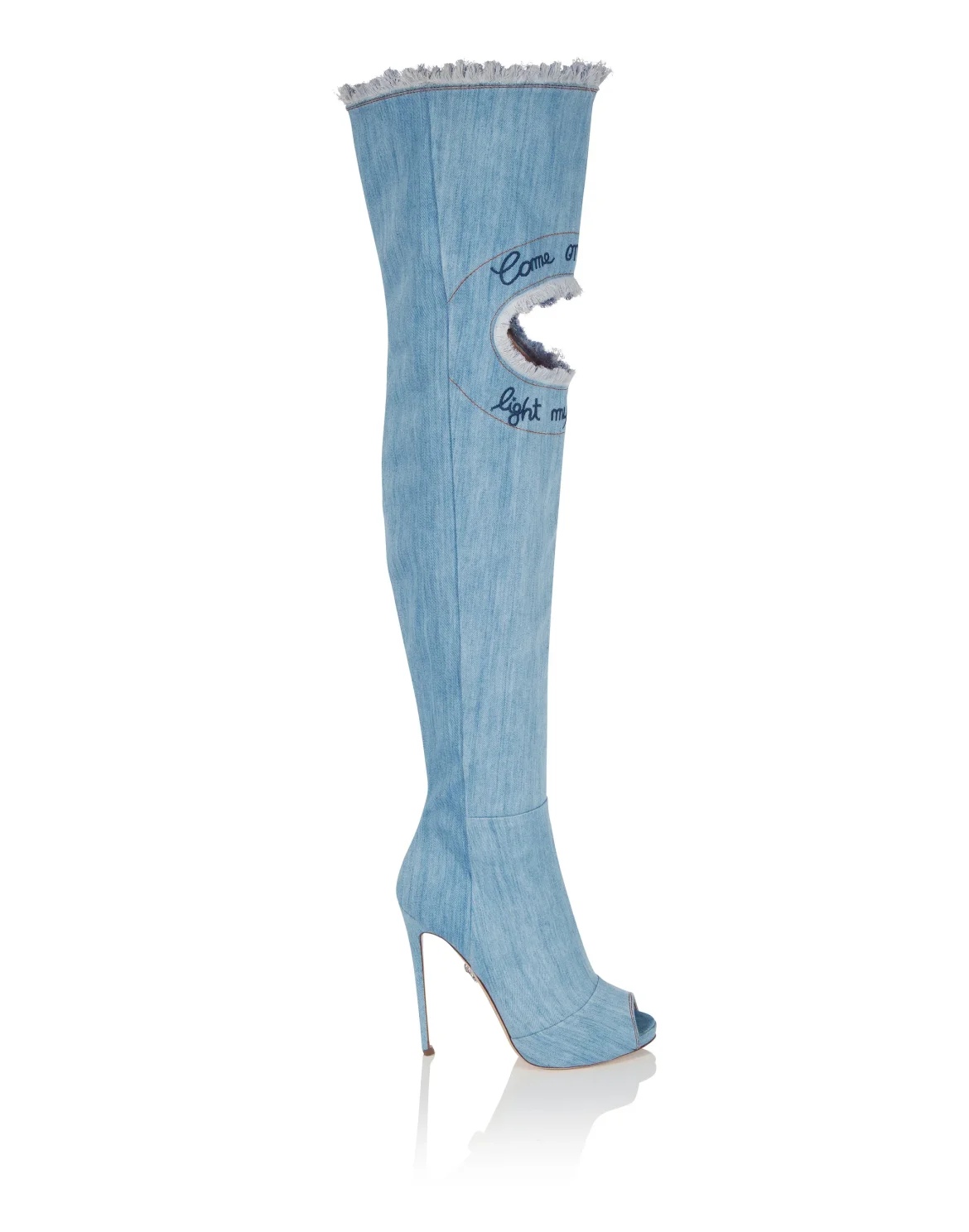 Boots High Heels High "Come on denim", цвет: Голубой