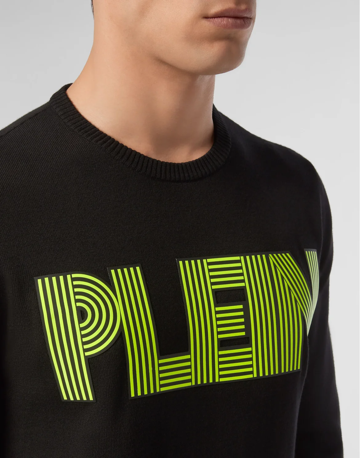 Pullover Round Neck LS Statement, цвет: Черный