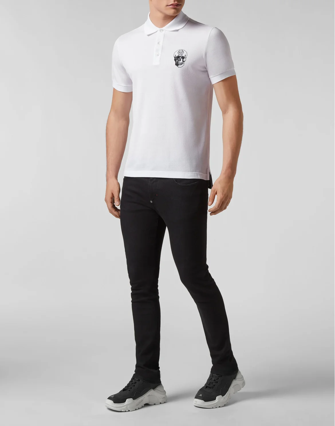 Slim Fit Polo shirt SS Skull, цвет: Белый