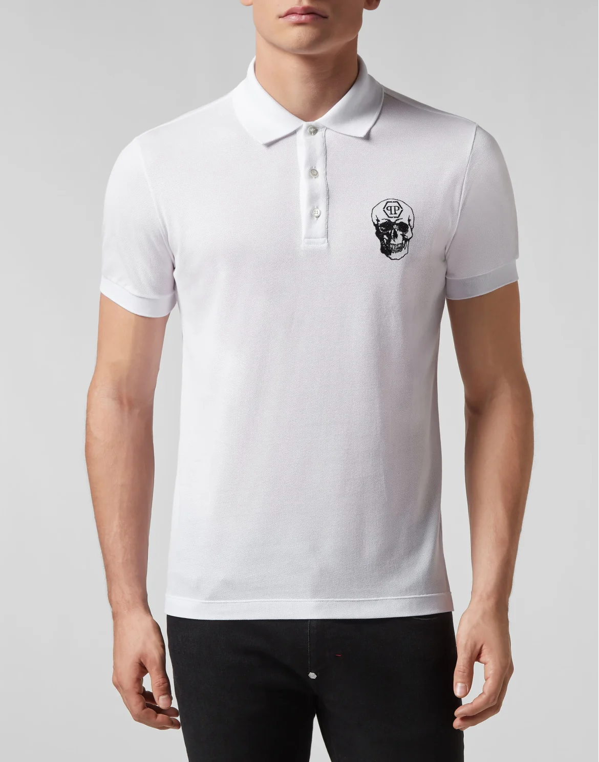 Slim Fit Polo shirt SS Skull, цвет: Белый