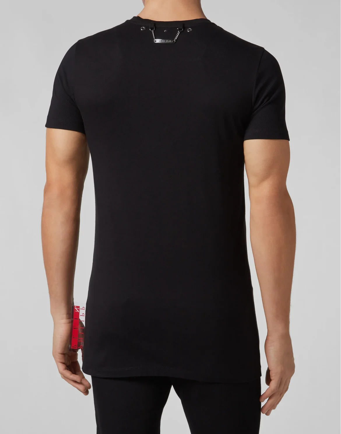T-shirt Black Cut Round Neck Skull, цвет: Черный
