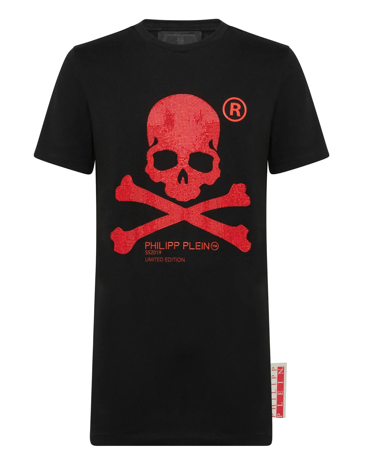 T-shirt Black Cut Round Neck Skull, цвет: Черный