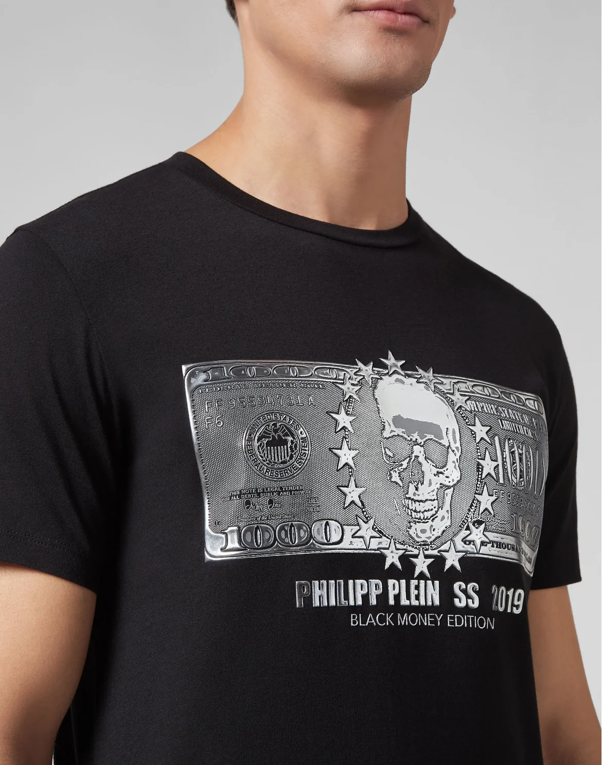 T-shirt Round Neck SS Dollar, цвет: Черный