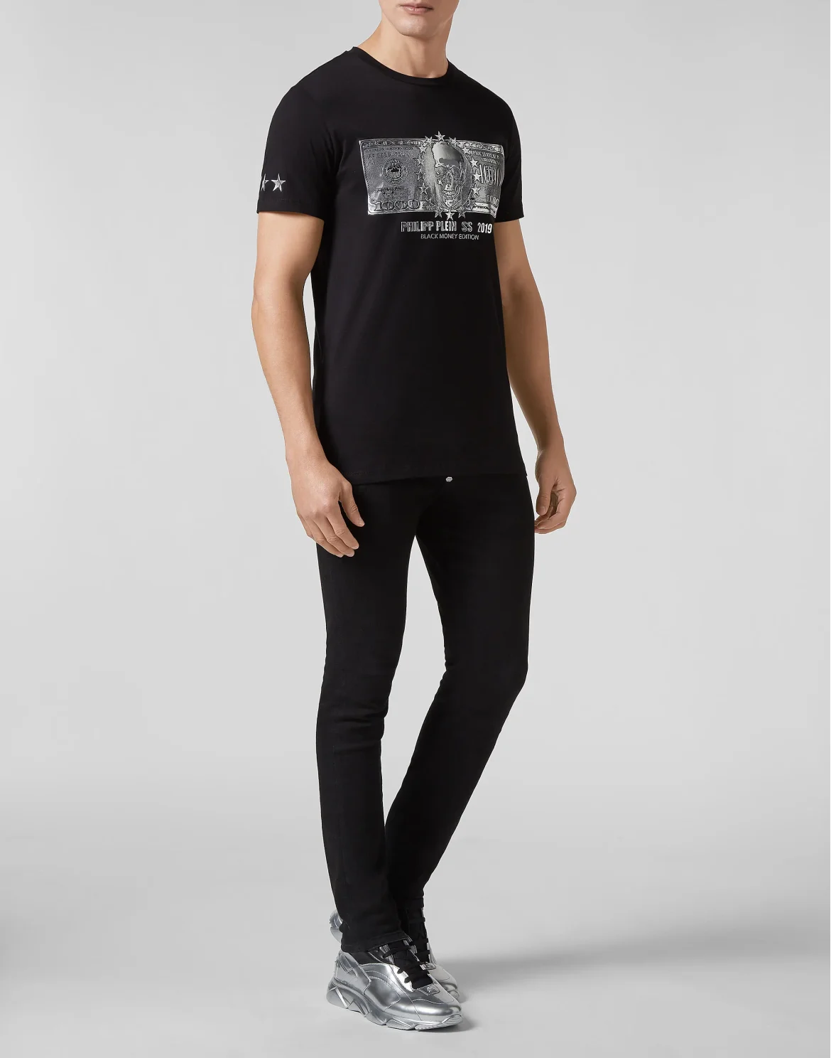 T-shirt Round Neck SS Dollar, цвет: Черный
