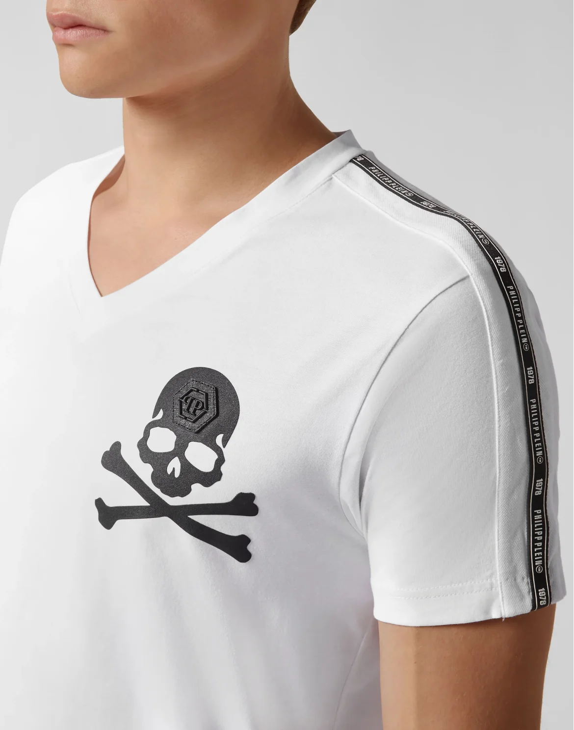 T-shirt V-Neck SS Philipp Plein TM, цвет: Белый