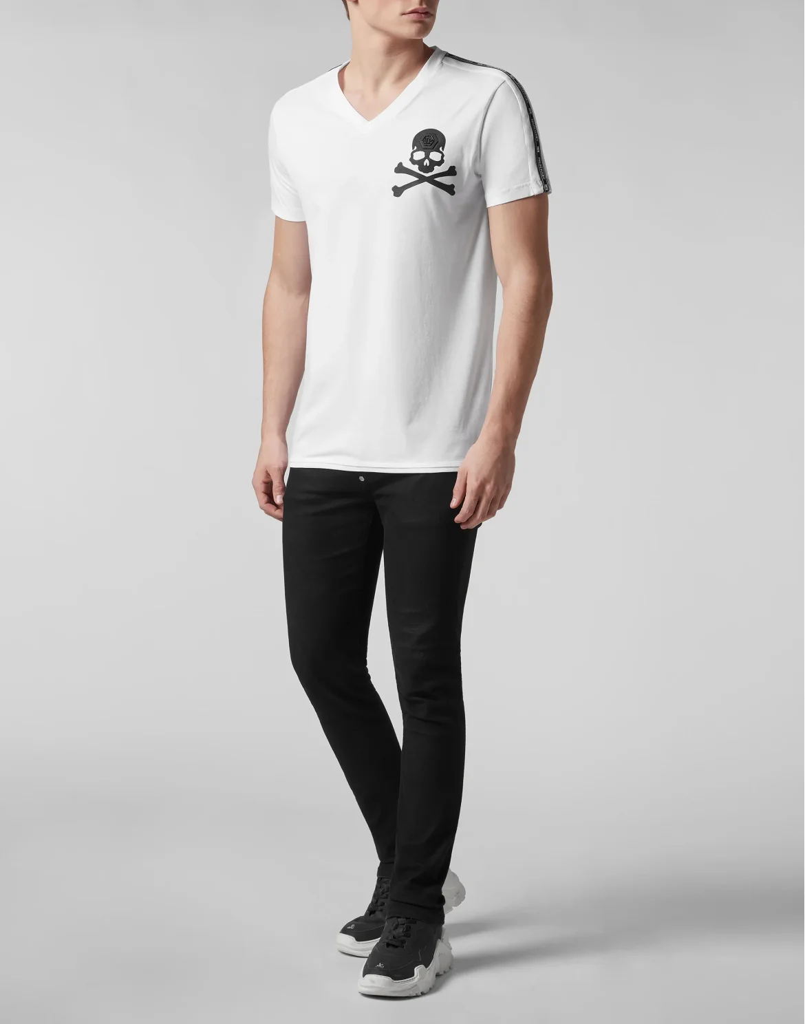 T-shirt V-Neck SS Philipp Plein TM, цвет: Белый