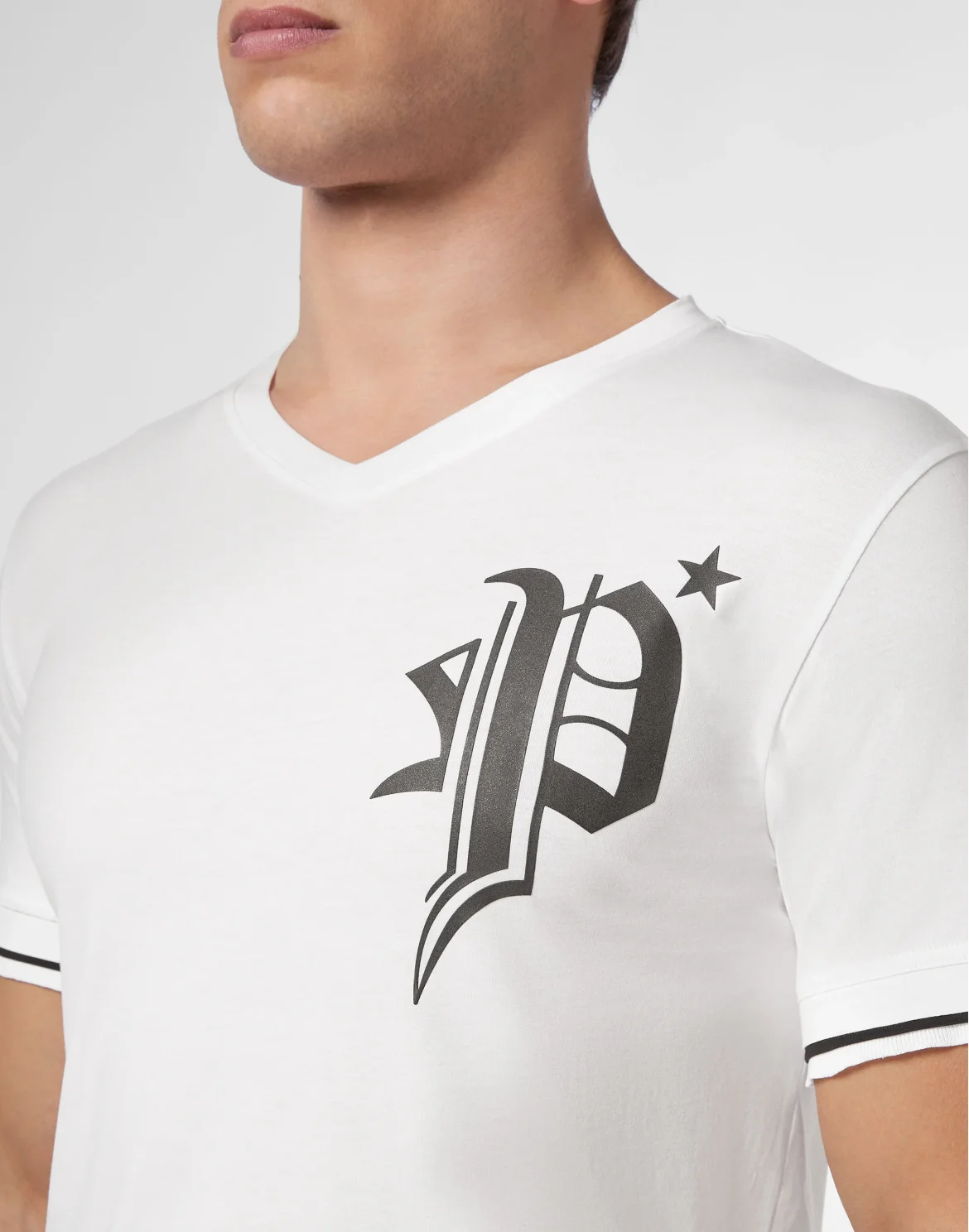 T-shirt Platinum Cut V-Neck Gothic Plein, цвет: Белый