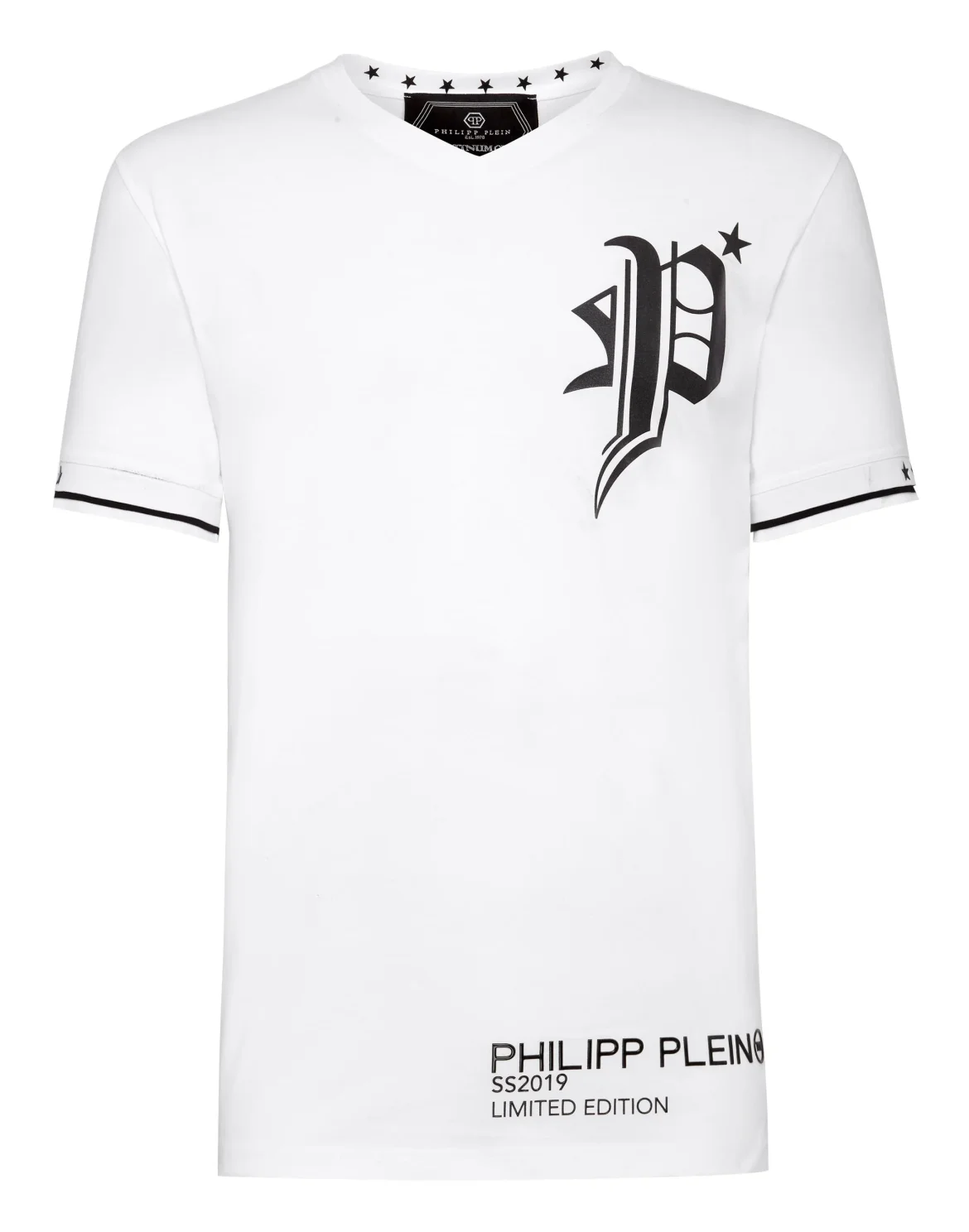 T-shirt Platinum Cut V-Neck Gothic Plein, цвет: Белый
