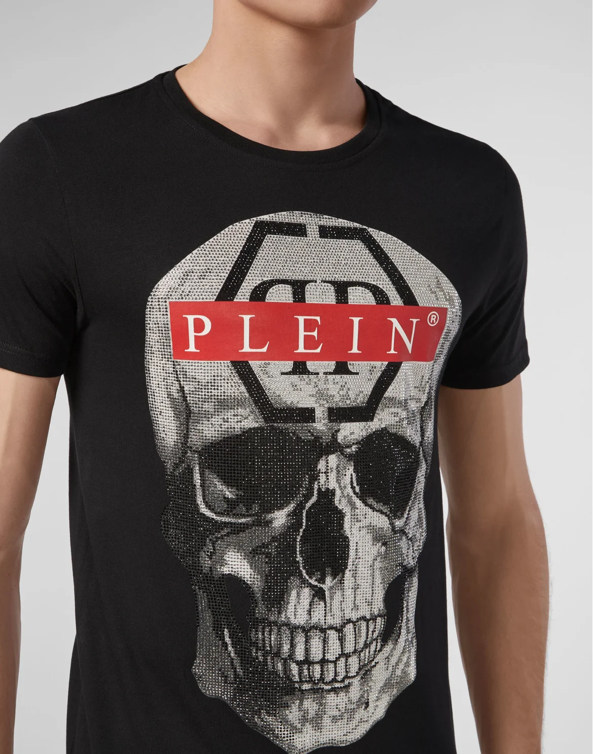 T-shirt Platinum Cut Round Neck Skull, цвет: Черный
