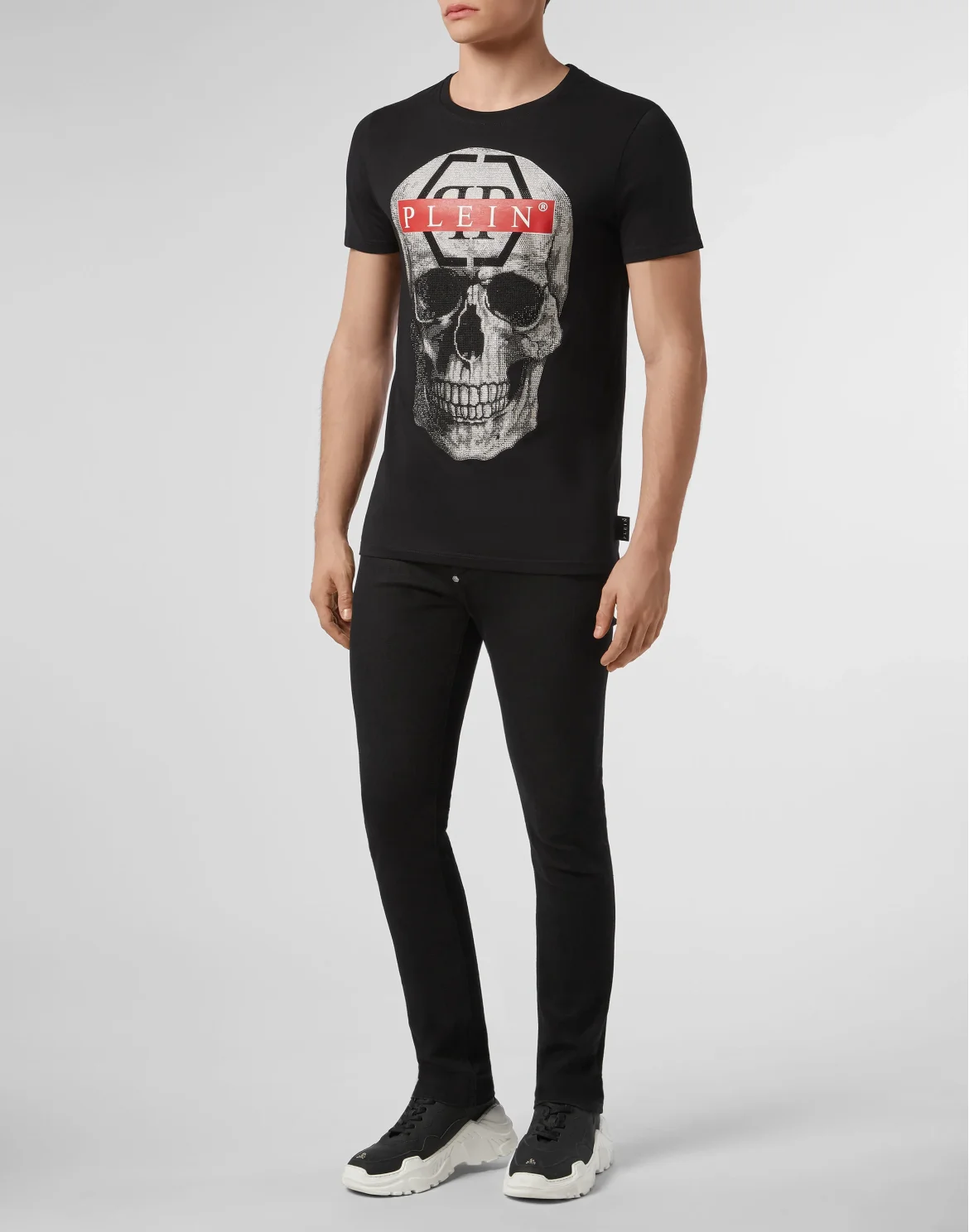 T-shirt Platinum Cut Round Neck Skull, цвет: Черный