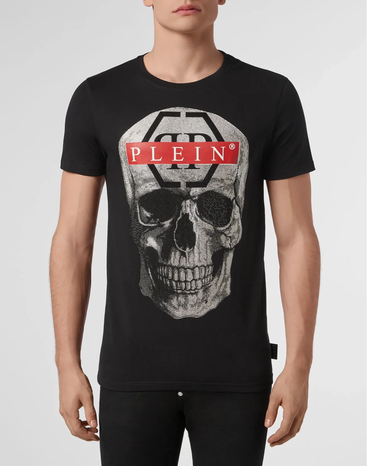 T-shirt Platinum Cut Round Neck Skull, цвет: Черный