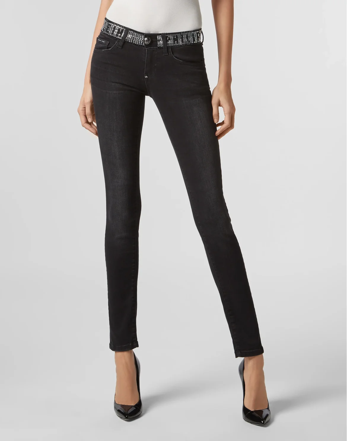 Slim Fit Crystal Plein, цвет: Серый