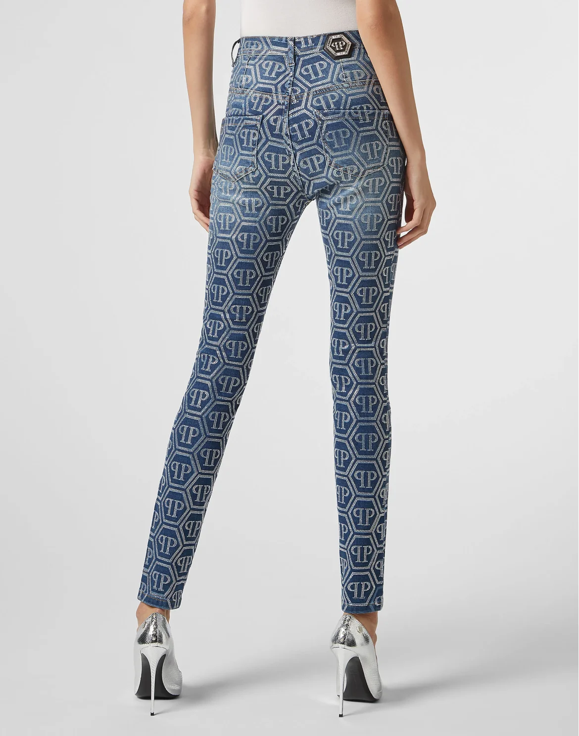 Super High Waist Jegging All over PP, цвет: Синий