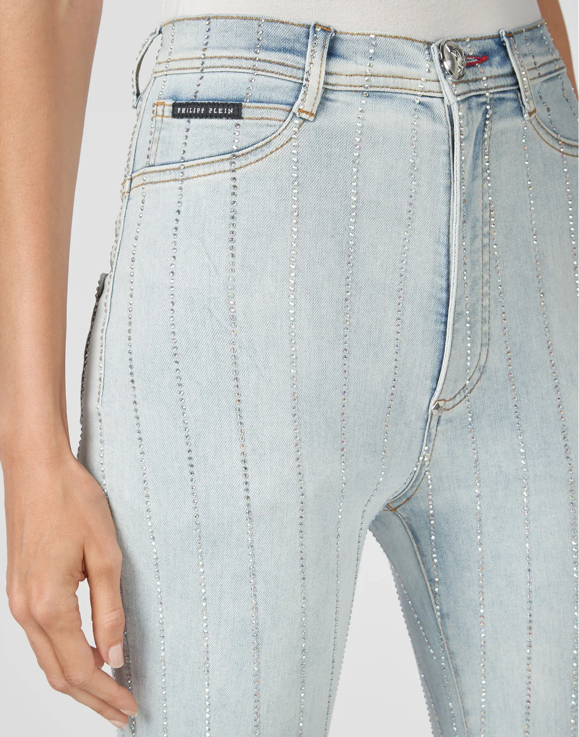Super High Waist Jegging Crystal, цвет: Голубой