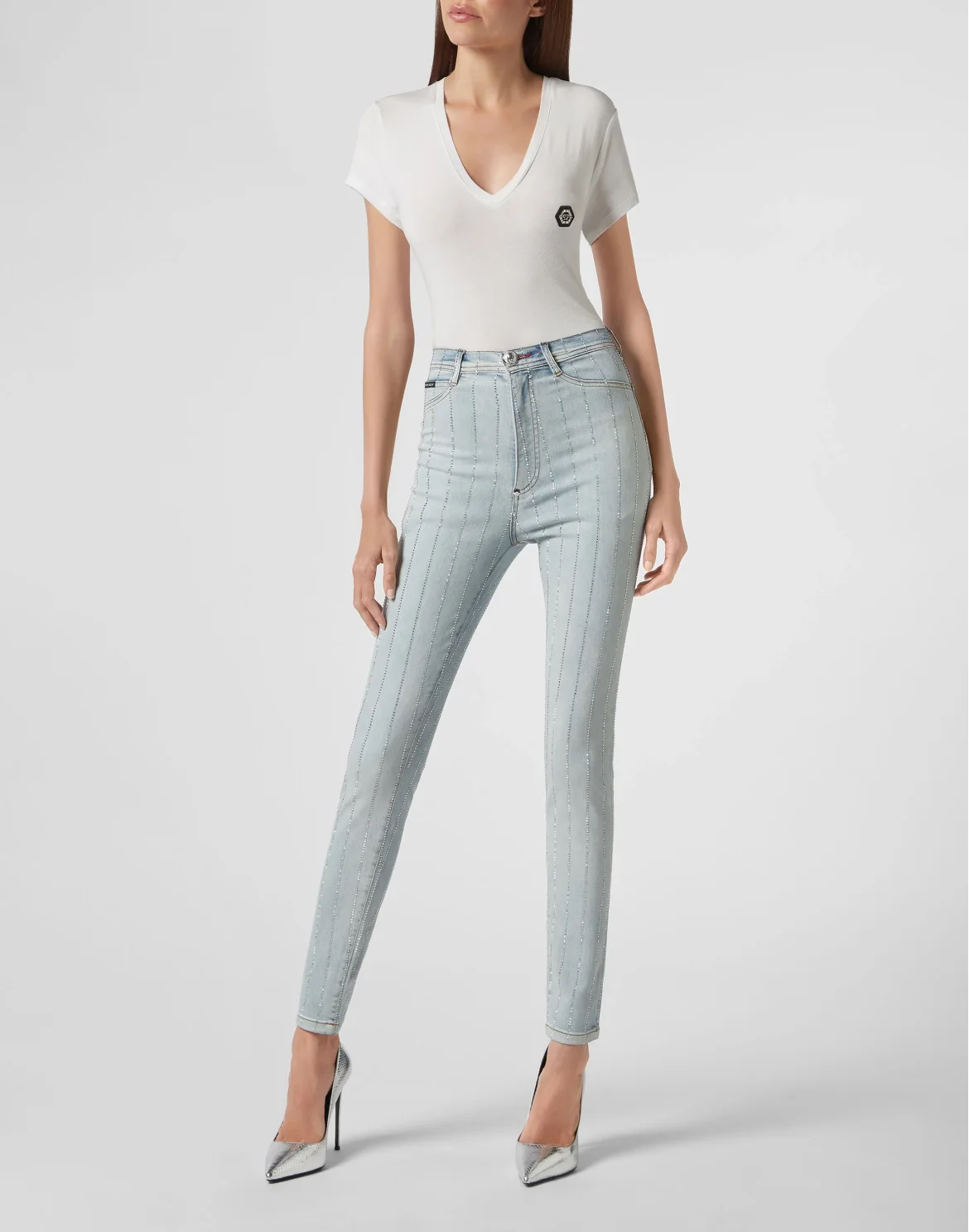 Super High Waist Jegging Crystal, цвет: Голубой