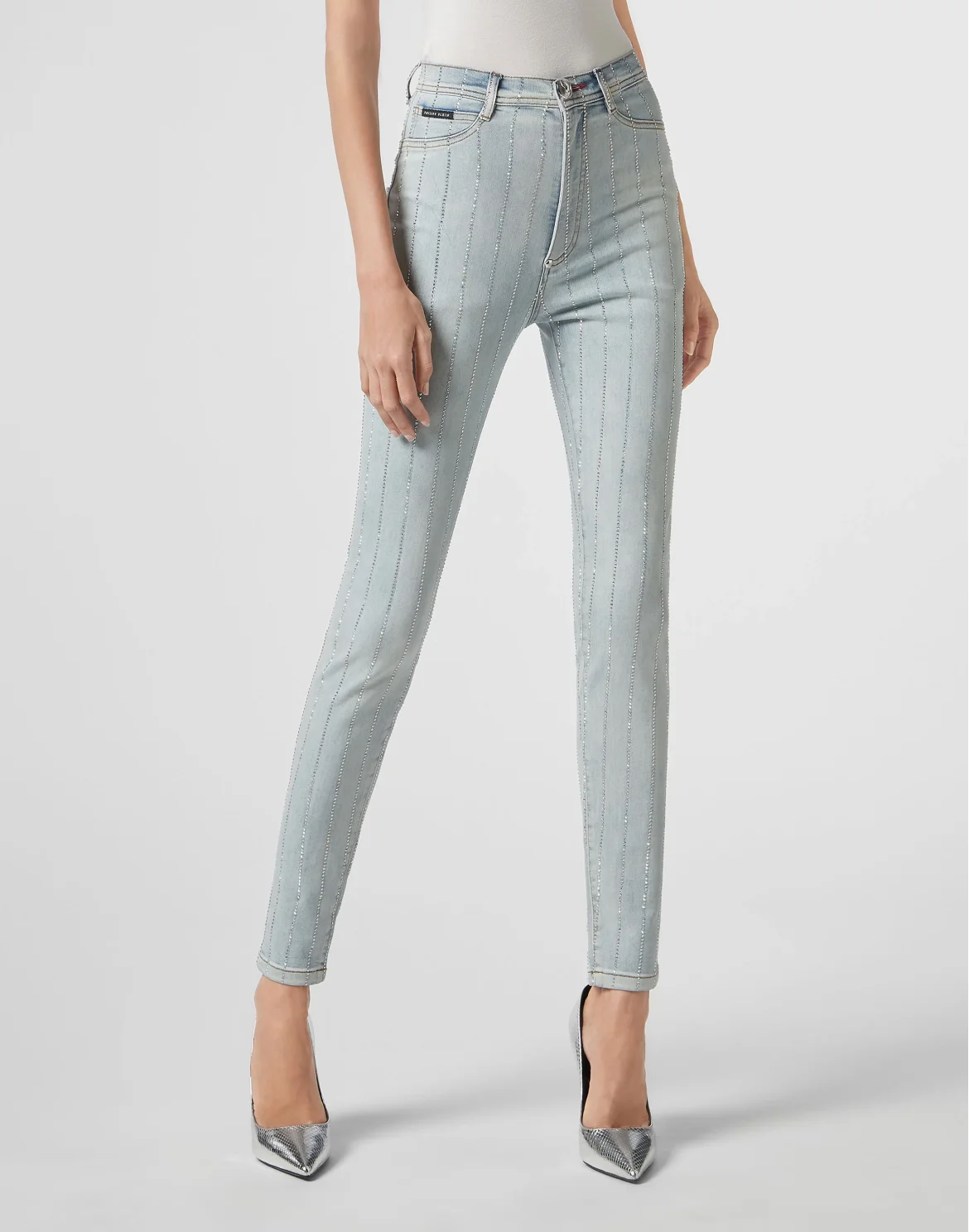 Super High Waist Jegging Crystal, цвет: Голубой