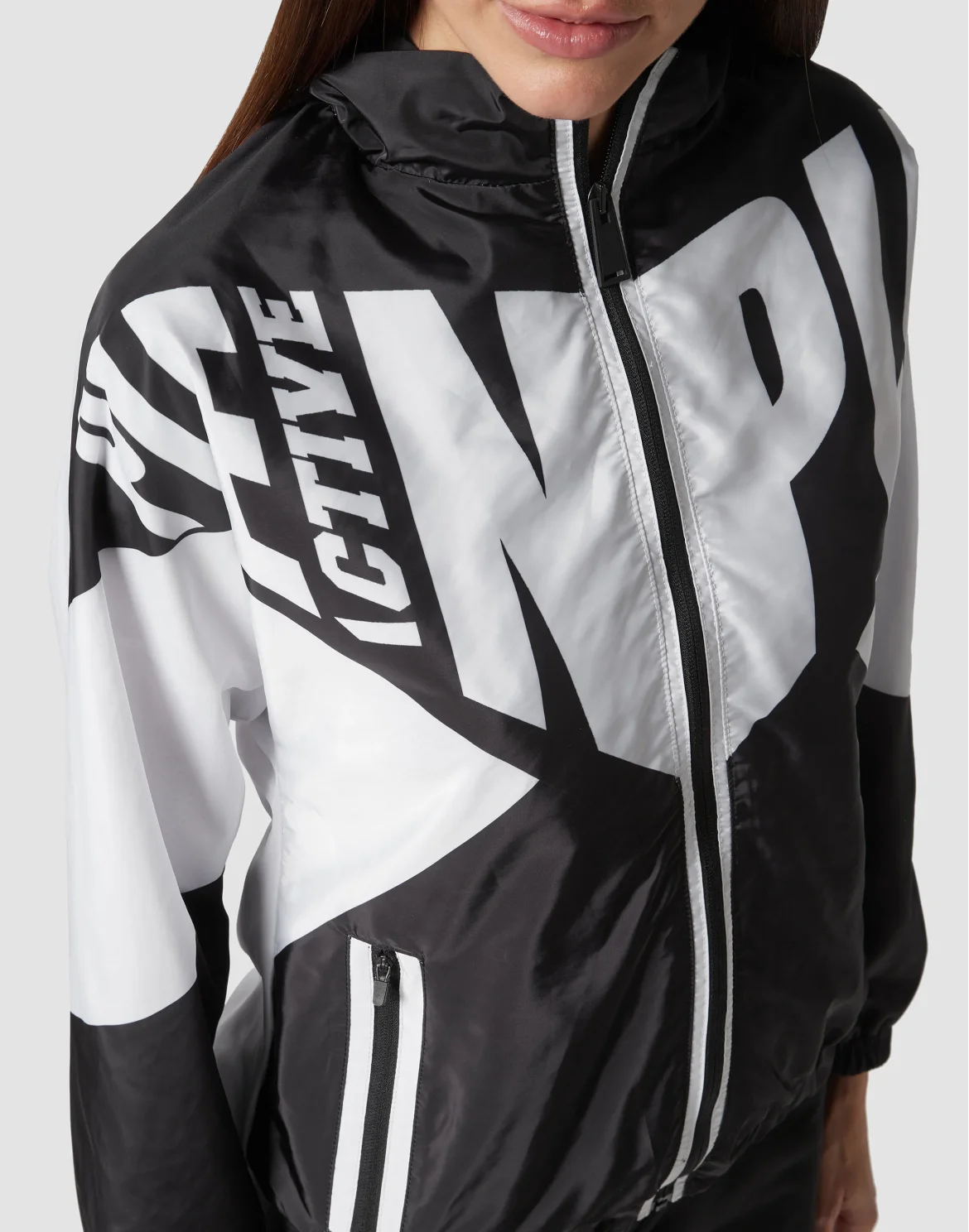 Hoodie Sweatjacket Geometric, цвет: Белый
