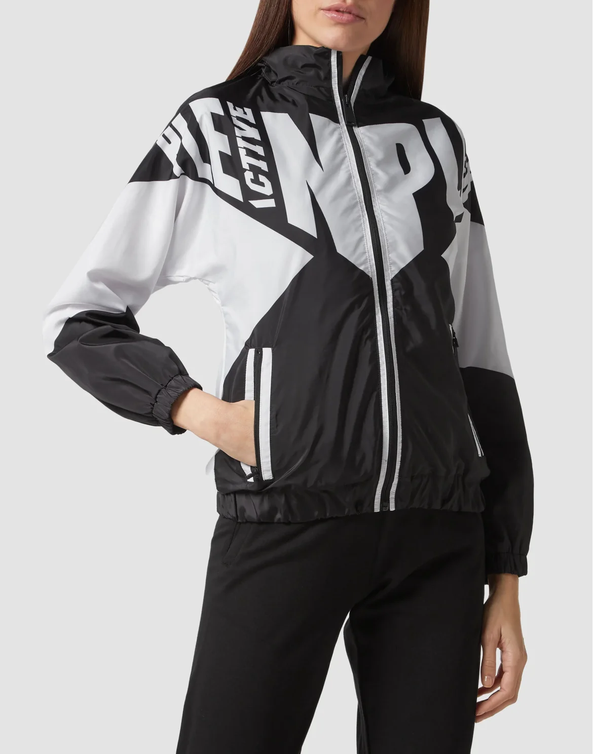Hoodie Sweatjacket Geometric, цвет: Белый