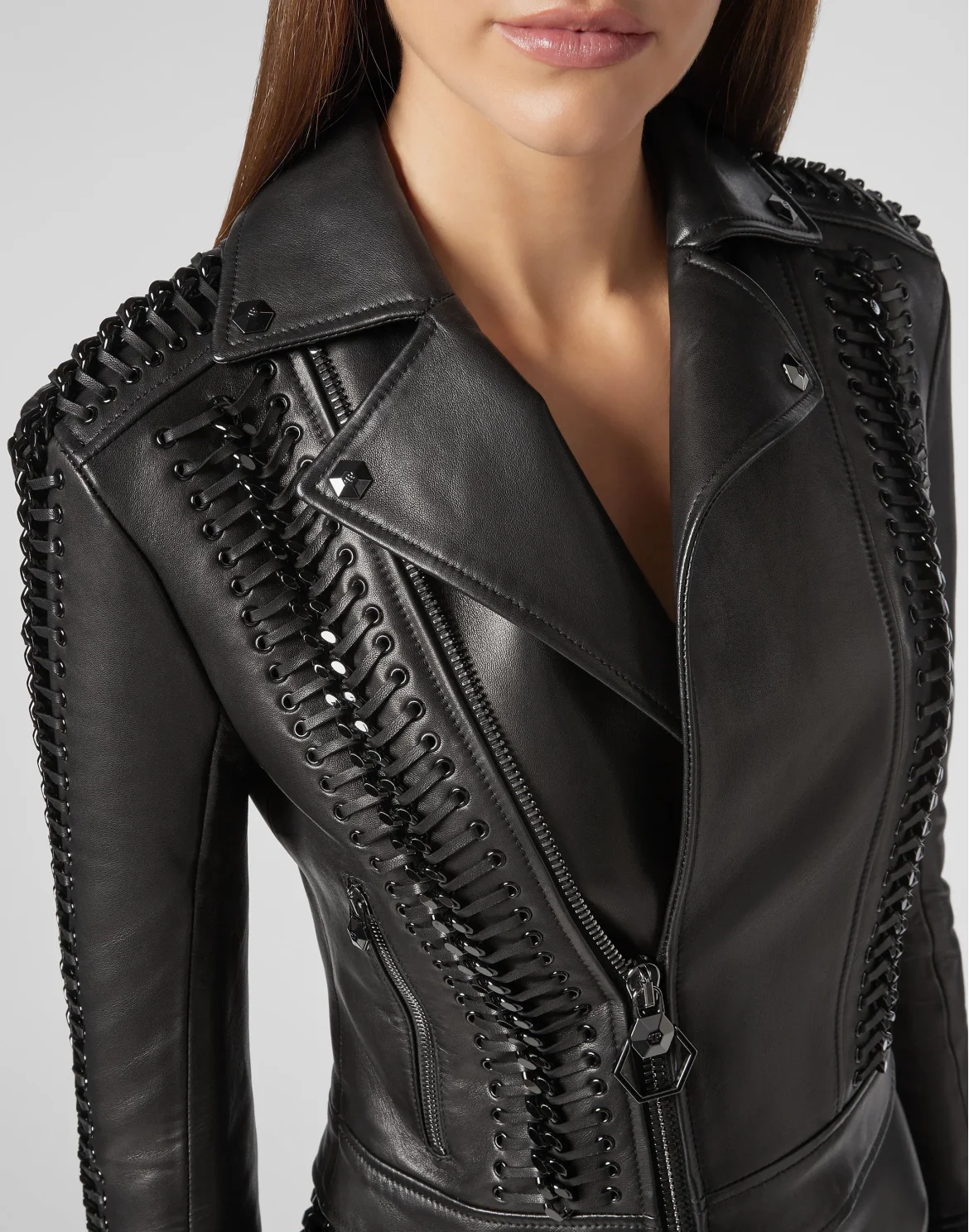 Leather Biker Elegant, цвет: Черный