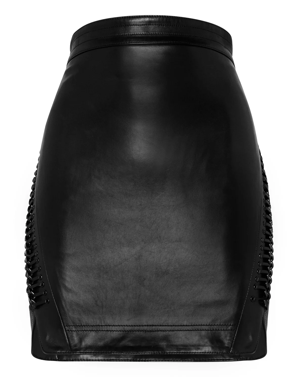 Leather Skirt Short Crystal, цвет: Черный