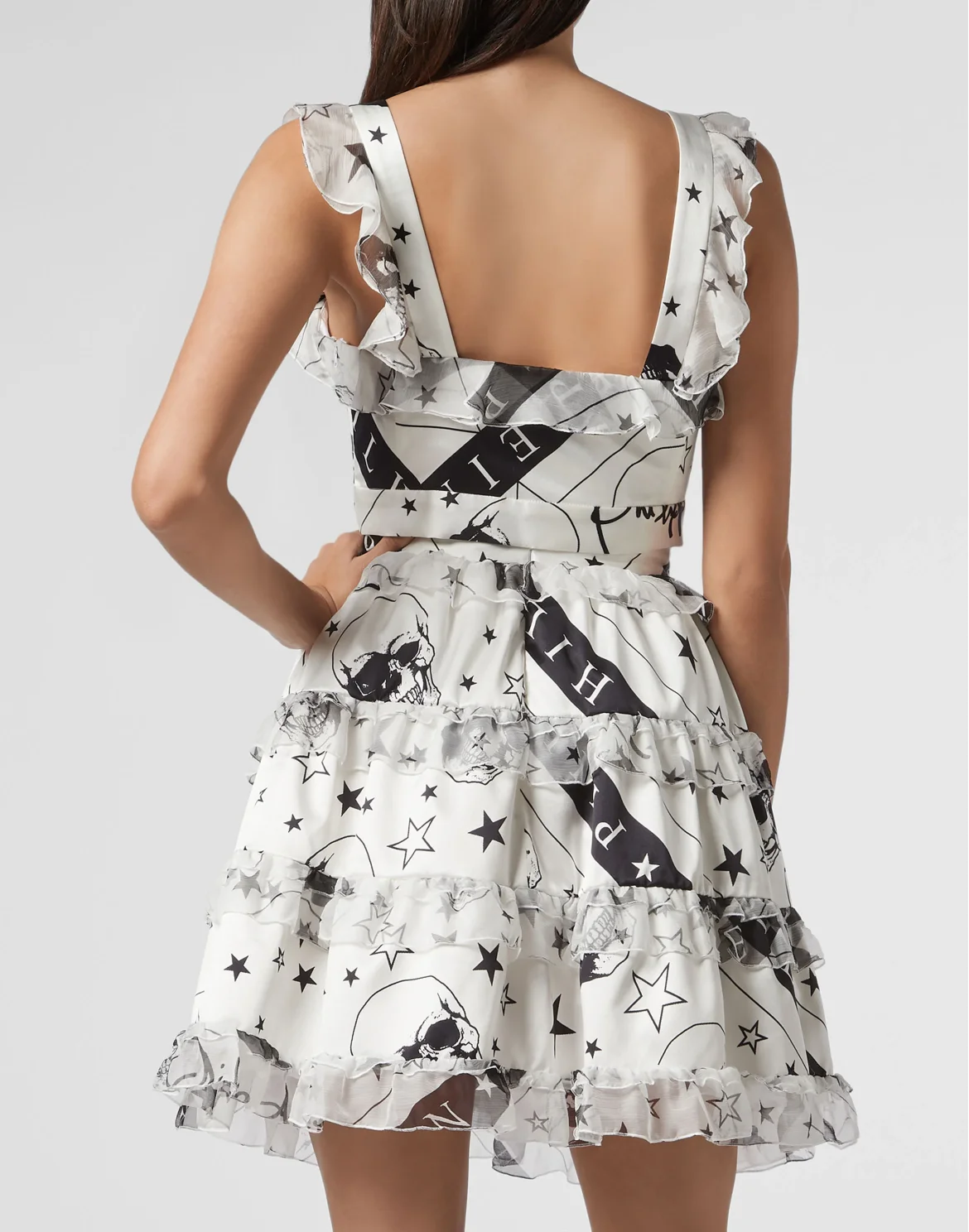 Short Skirt Stars and skull, цвет: Белый