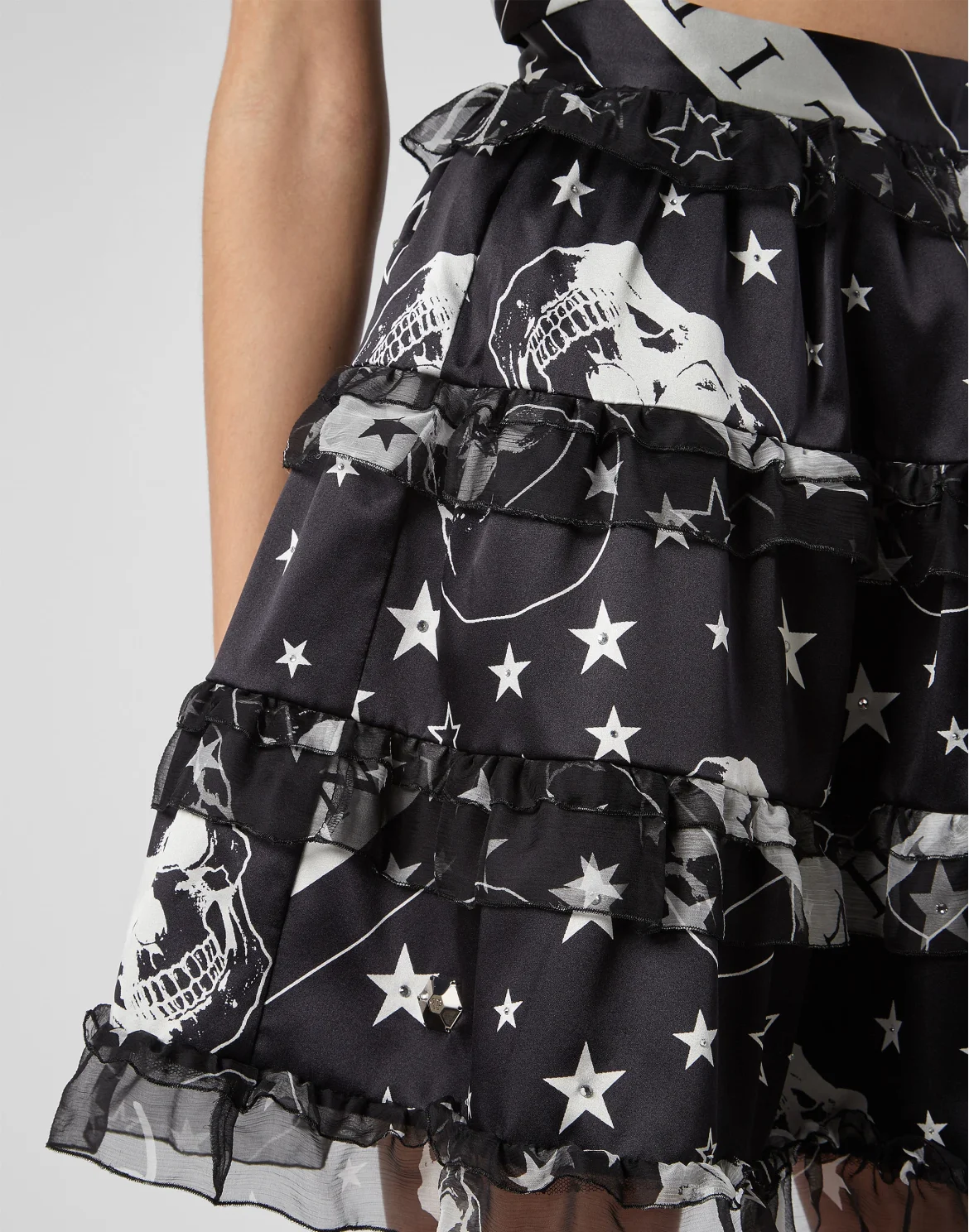 Short Skirt Stars and skull, цвет: Черный