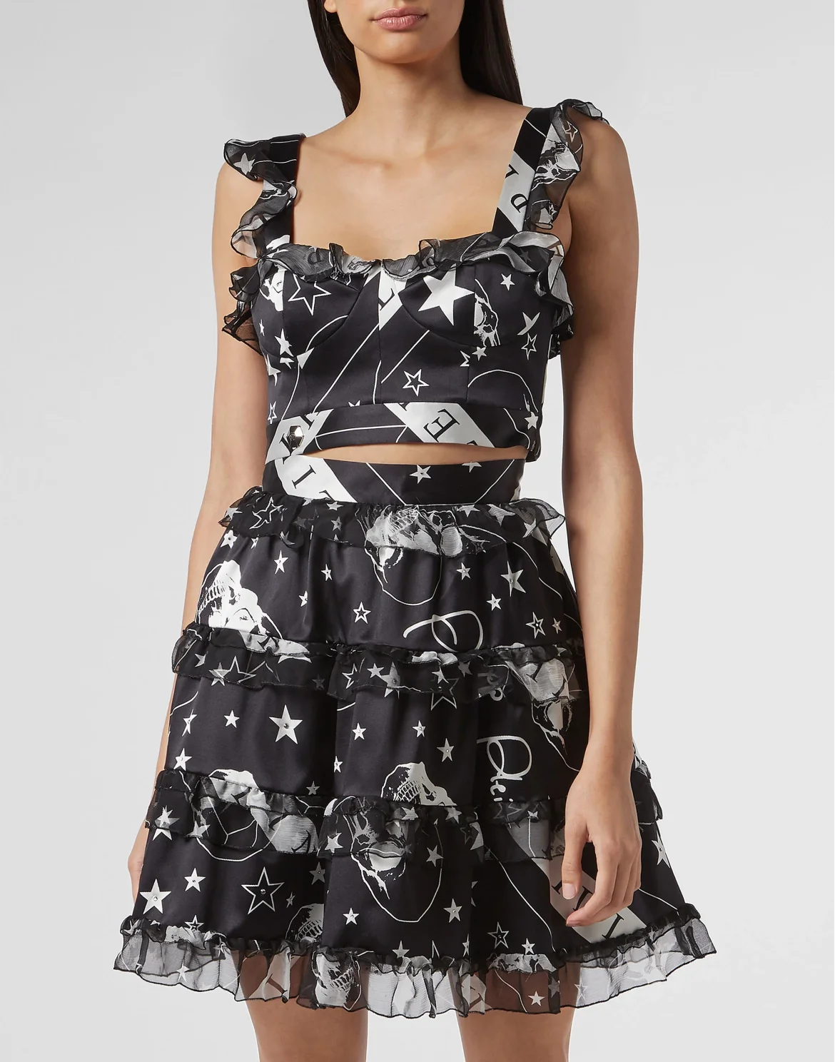 Short Skirt Stars and skull, цвет: Черный