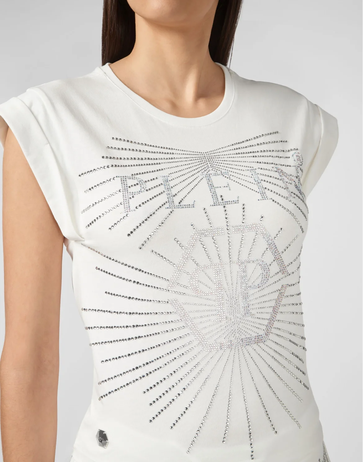 T-shirt Round Neck SS Crystal, цвет: Белый