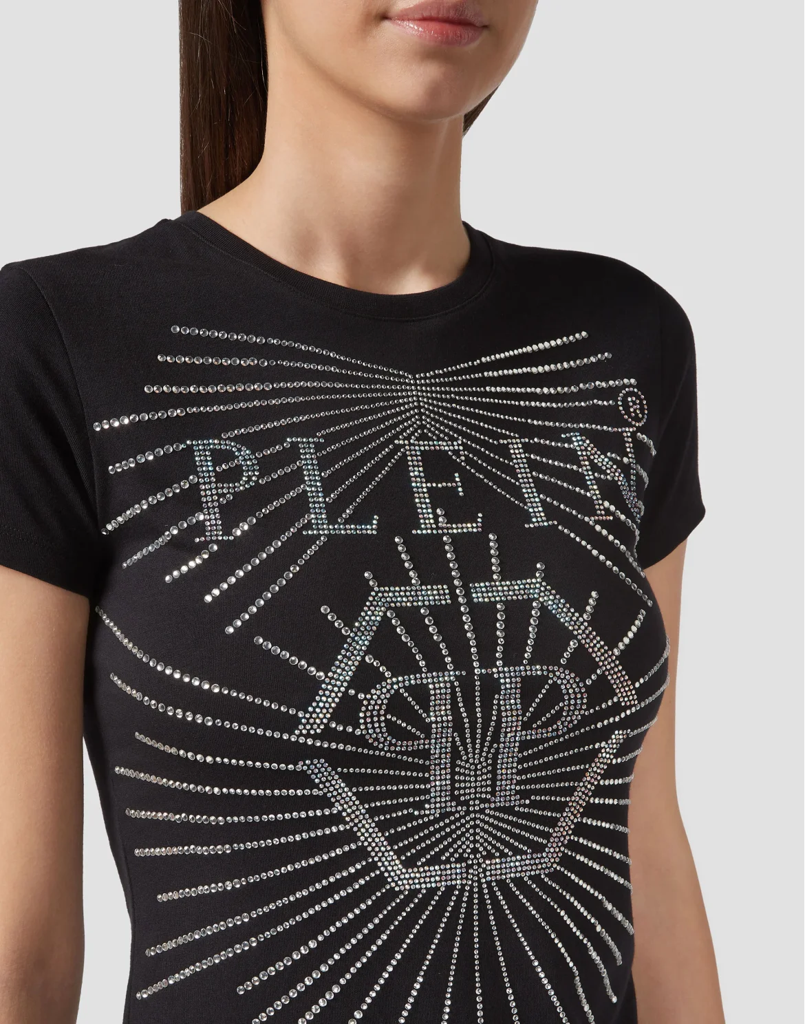 T-shirt Round Neck SS Crystal, цвет: Черный