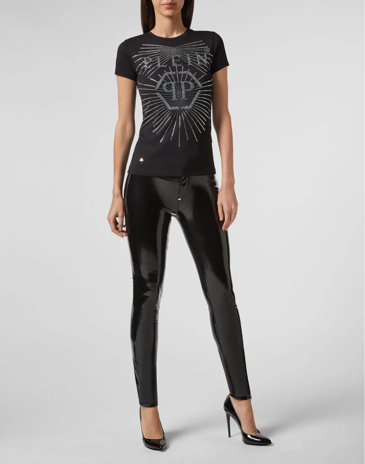 T-shirt Round Neck SS Crystal, цвет: Черный