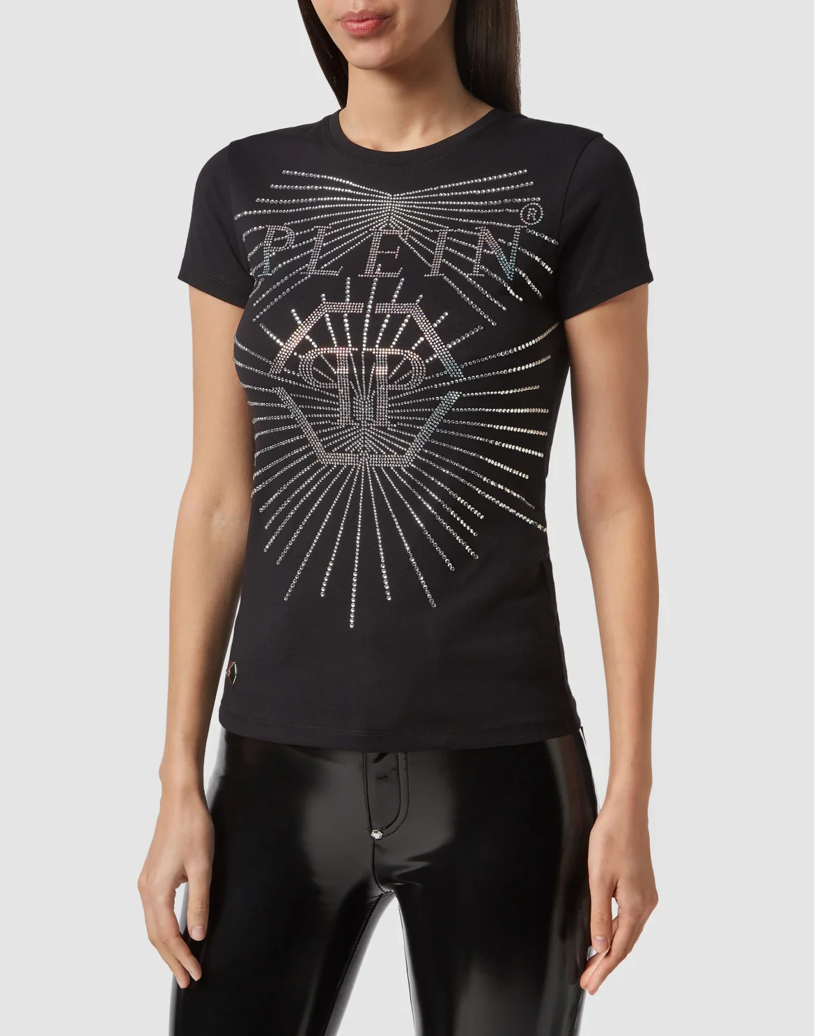 T-shirt Round Neck SS Crystal, цвет: Черный