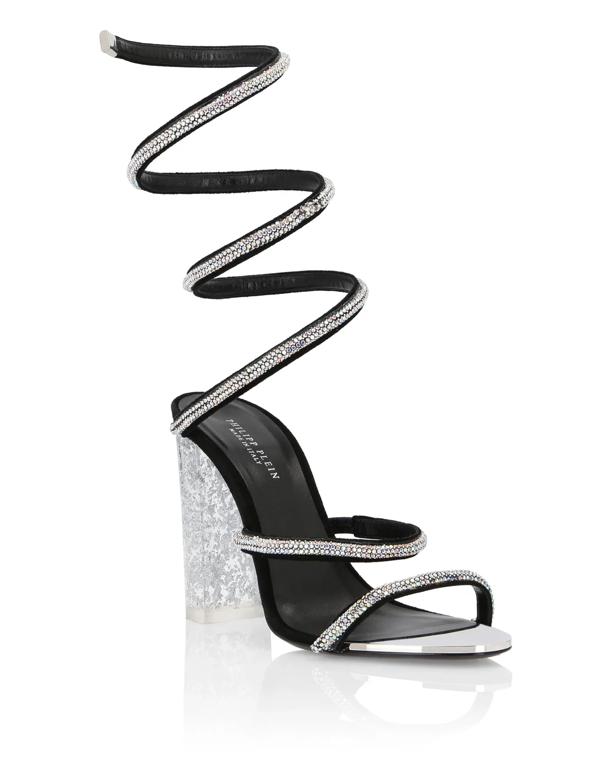 Sandals High Heels Crystal, цвет: Серебристый