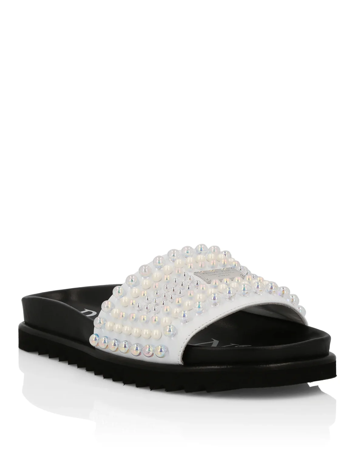 Sandals Flat Crystal, цвет: Белый