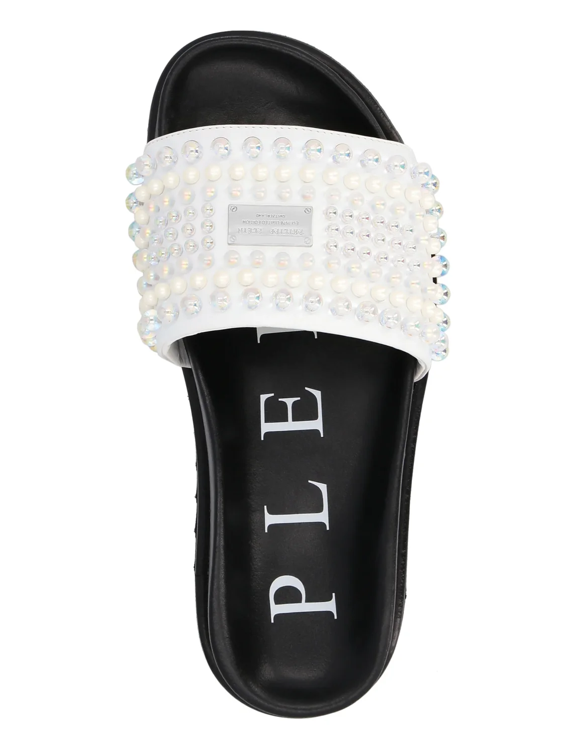 Sandals Flat Crystal, цвет: Белый