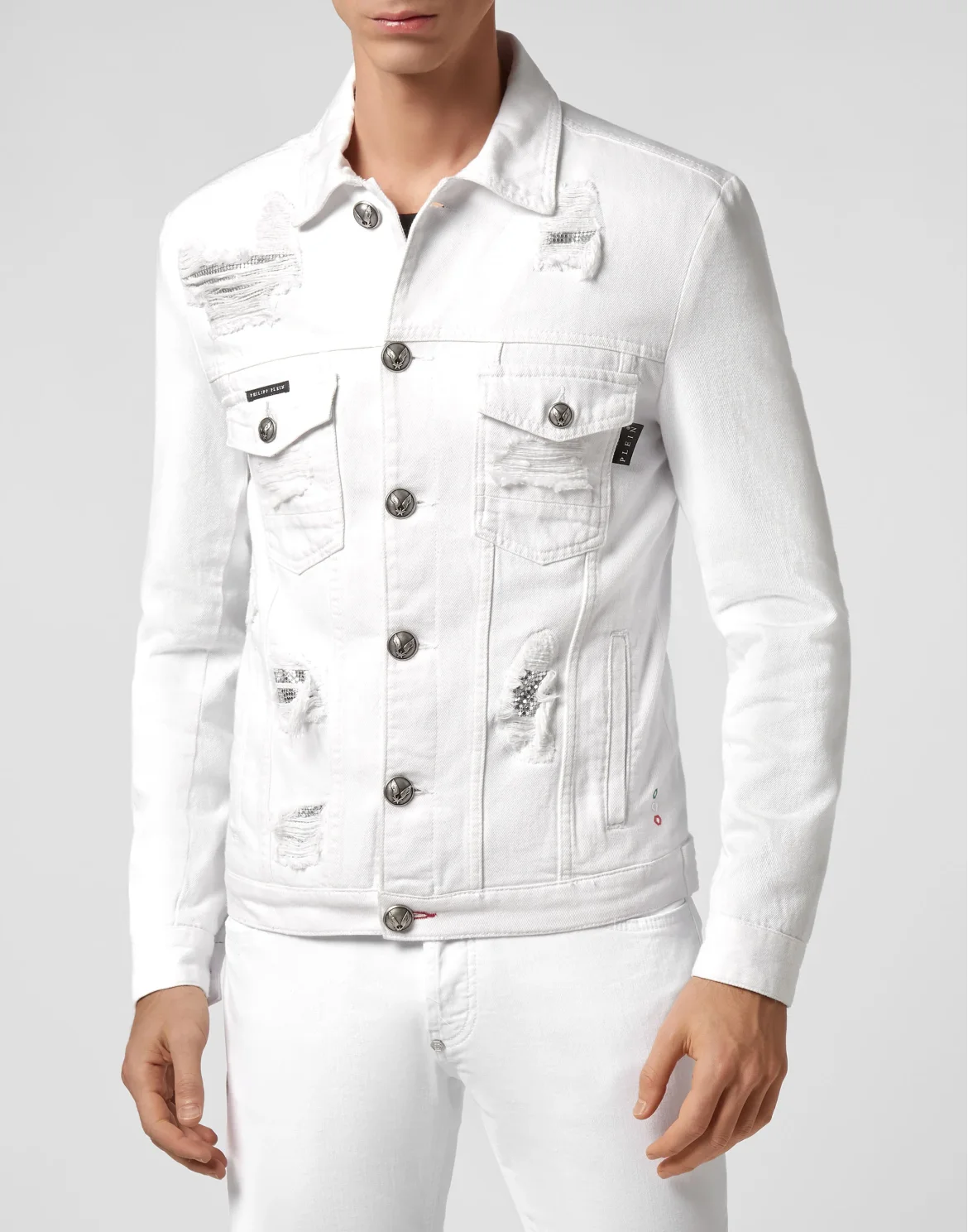 Denim Jacket Destroyed, цвет: Белый